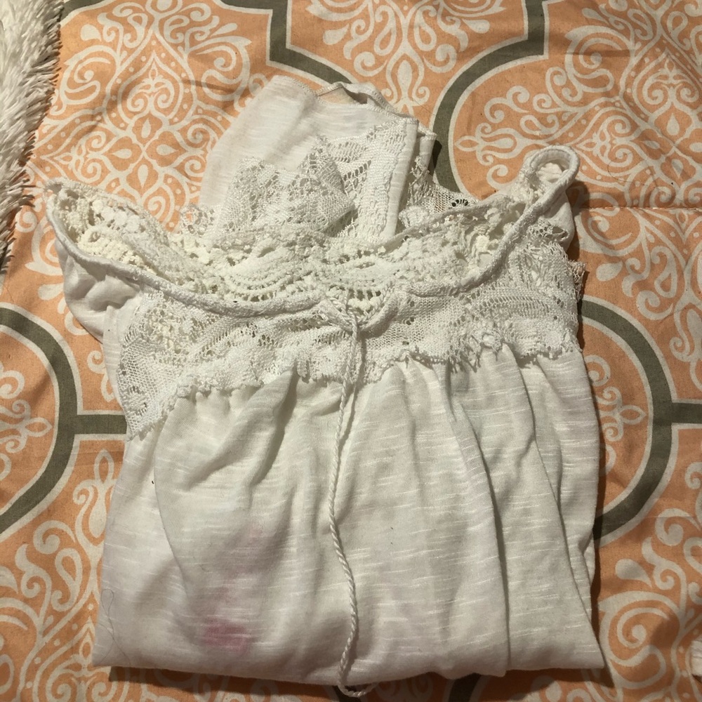 white lace shirt